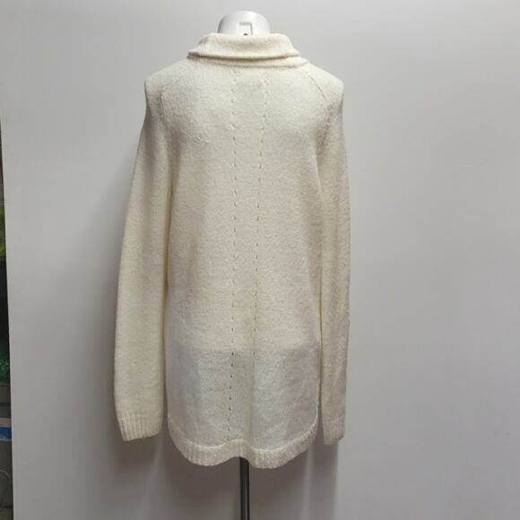 Lou & Grey Loft Cream Pullover Funnel Neck Wool Alpaca Blend Knit Sweater M - Picture 4 of 11